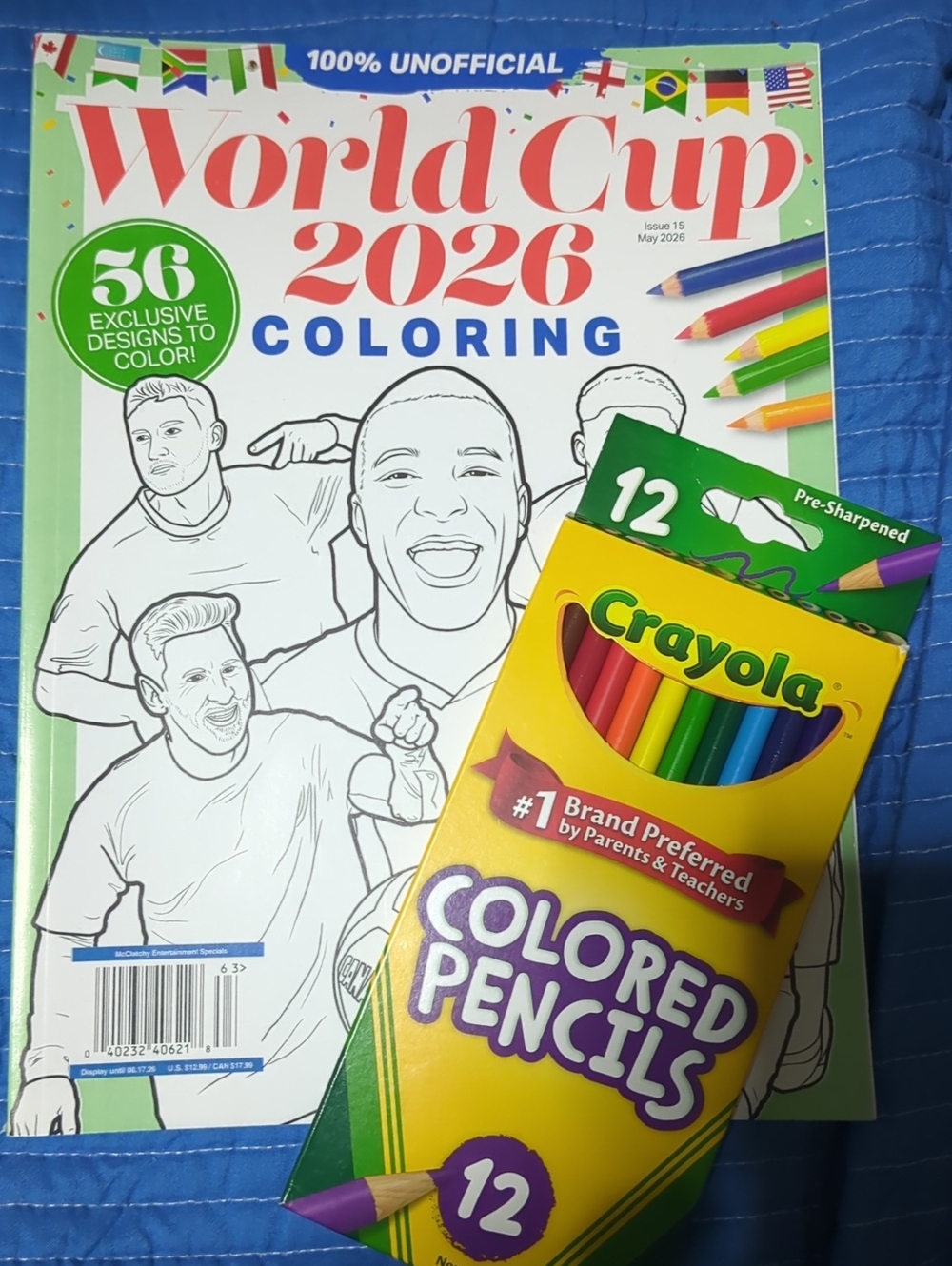 Crayola 12-Count Colored Pencils with World Cup 2026 Coloring Book